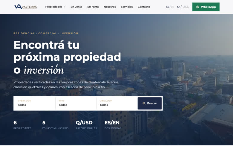 Sitio web de Valterra